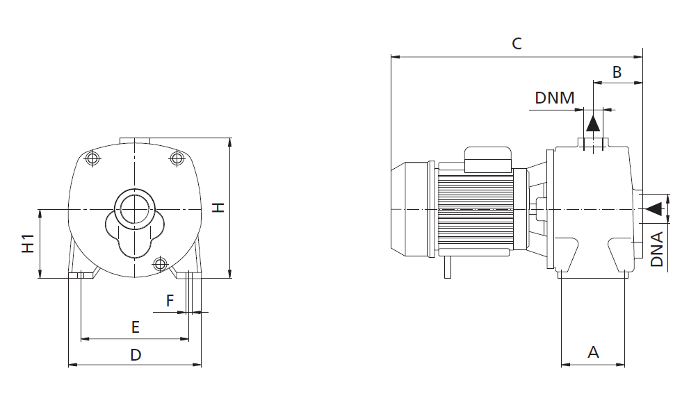 2 HP Deep Suction Well Jet Self-Priming Pump - 480 GPH - APM 200(P30) - Dimensions