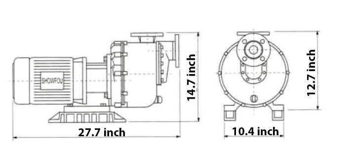 GPD-332F Chemical Pump - Dimensions